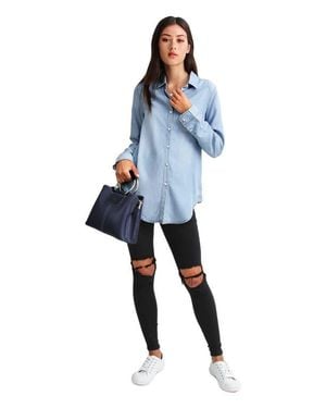 Belle & Bloom Keep Me Wild Denim Top - Blue