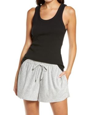 Papinelle Ribbed Shelf Bra Tank In Black At Nordstrom Rack