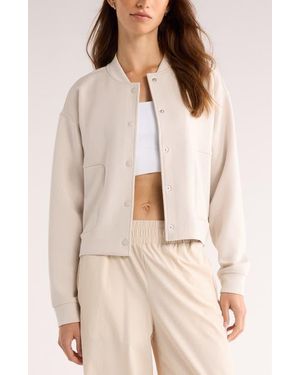 Zella Ultra Luxe Snap Front Jacket - Natural