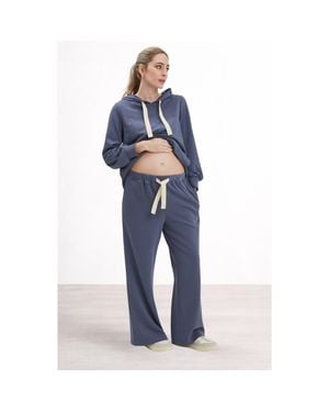 Nom Maternity Walker Maternity Lounge Pants - Blue