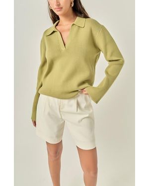 English Factory Oversize Johnny Collar Sweater - Yellow