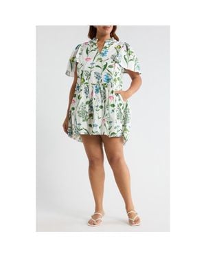 Sugarlips Clove Garden Floral Babydoll Dress - Blue
