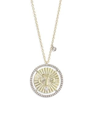 Meira T 7 Diamond Disc Pendant Necklace - Metallic