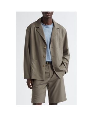 De Bonne Facture Traveler Notch Lapel Wool Jacket - Green