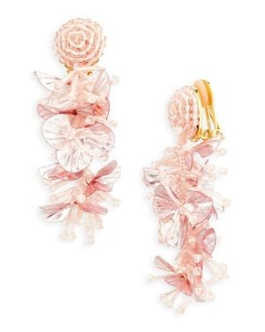 Oscar de la Renta Sequin Tassel Drop Earrings - Pink
