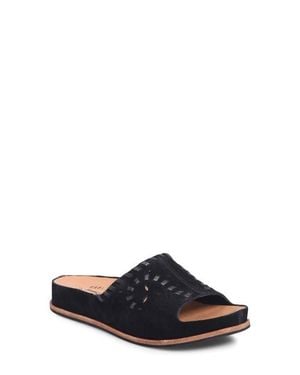 Kork-Ease Tutsi Woven Platform Slide Sandal - Black