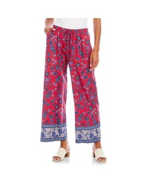 Karen Kane Crop Cotton Drawstring Pants - Red