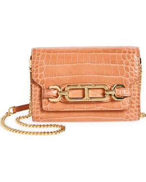 Tom Ford Mini Whitney Croc Embossed Leather Shoulder Bag - Orange