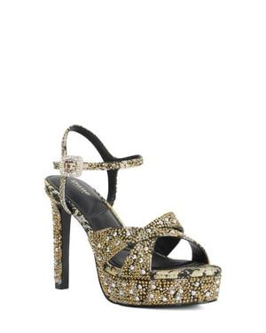 Dune Mayve Ankle Strap Platform Sandal - Metallic