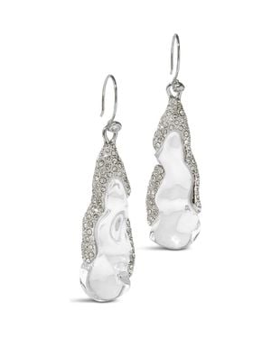 Alexis Silverlake Lucite Pavé Linear Earrings - White