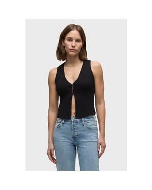 Hudson Jeans Sleeveless V-Neck Sweater - Blue