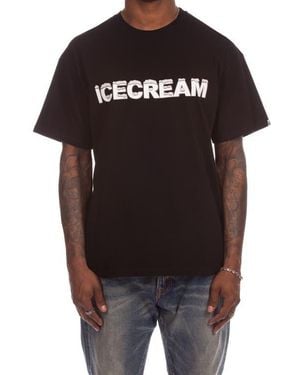 ICECREAM Snow Top Cotton Graphic T-Shirt - Black