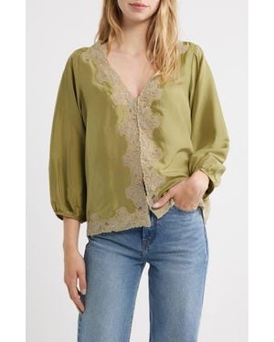 The Great The Long Sleeve Legacy Silk Top - Multicolor