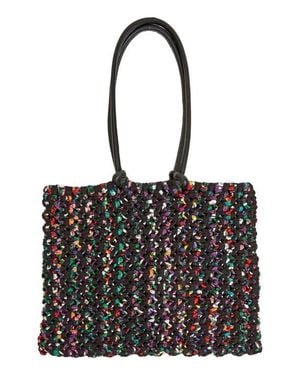 Clare V. Sandy Woven Market Tote - Black