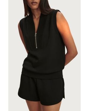 Varley Beau Sleeveless Half Zip Top - Black