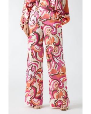 Marciano Carmen Print Straight Leg Pants - Red