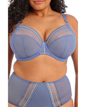 Elomi Matilda Full Figure Underwire Plunge Bra - Blue