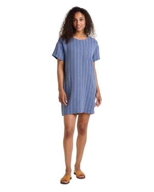 Toad & Co. Tate Double Weave Short Sleeve Dress - Blue