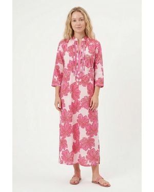 Ro's Garden Crispy Cotton Clorinda Long Kurta - Pink