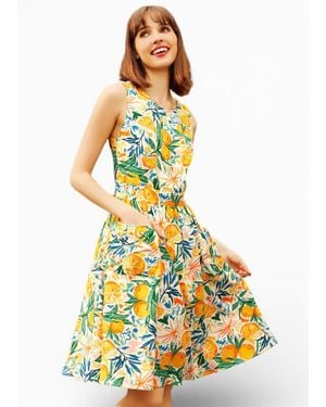 ModCloth Market Day Fit & Flare Dress - Yellow