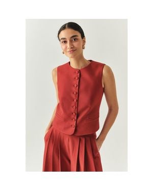 Exquise Elowyn Sleeveless Vest - Red