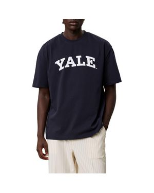Les Deux Yale Logo Graphic T-Shirt - Blue
