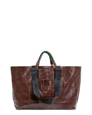 Clare V. Grande Bateau Leather Tote - Brown