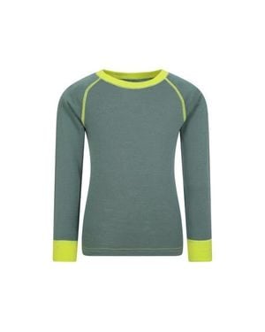 Mountain Warehouse Childrens/Kids Merino Ii Round Neck Base Layer Top - Green