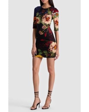 Alice + Olivia Delora Long Sleeve Minidress - Black