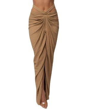 JLUXLABEL Cabana Slit Maxi Skirt - Natural