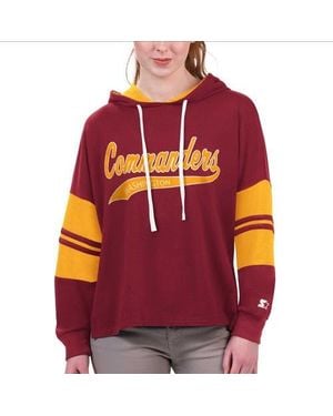 Starter Washington Commanders Bump And Run Long Sleeve Hoodie T-Shirt - Red