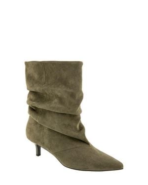 BCBGMAXAZRIA Dalles Kitten Heel Pointed Toe Scrunch Bootie - Green