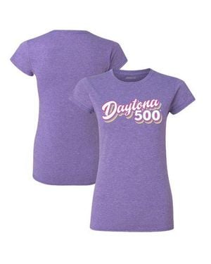 CHECKERED FLAG Heathered Daytona 500 Retro T-Shirt - Purple