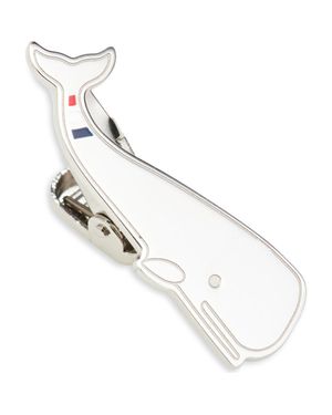 Thom Browne Whale Sterling & Enamel Tie Clip - Metallic