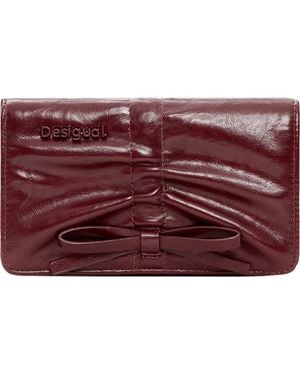 Desigual Medium Bow Detail Faux Leather Wallet - Purple