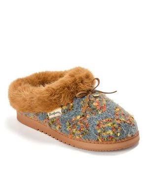 Dearfoams Daphne Knit Clog Slippers - Brown