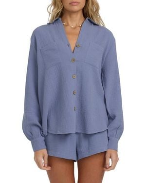 Billabong Swell Gauze Button-Up Shirt - Blue