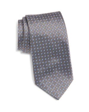 Canali Geometric Silk Tie - Gray