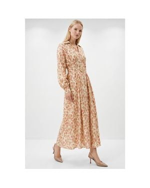 Exquise Blase Belted Pocketed Maxi Dress - Metallic