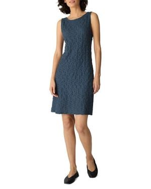 Eileen Fisher Bateau Neck Sleeveless Dress - Blue