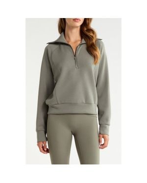 Spanx Airessentials Half Zip Sweatshirt - Green