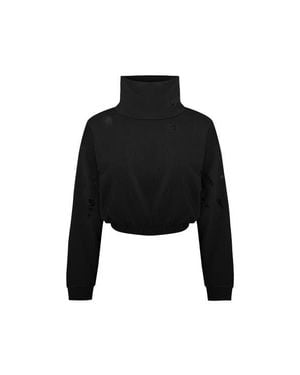 Pcfg Cotton Destroyed High Neck Sweat - Black