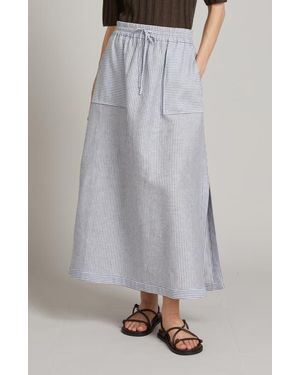 MM by Max Mara Sumero Stripe Linen Blend Skirt - Gray