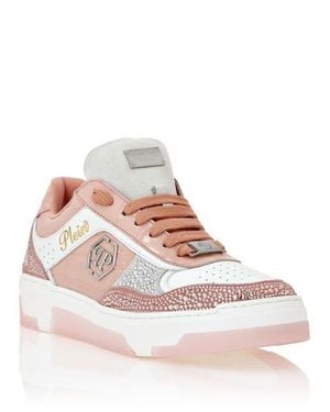 Philipp Plein Low Top Sneakers Mix Strass Cocco - Pink