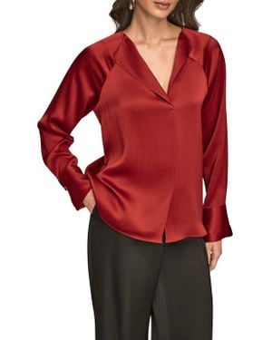 Donna Karan Hammered Satin Top