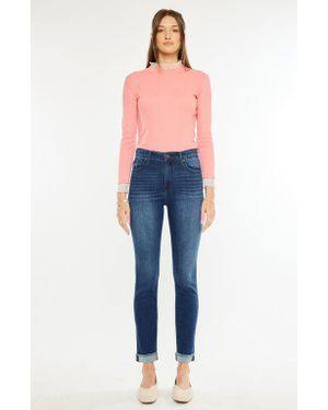 Kancan Janice Essentials High Rise Cigarette Leg Jeans - Blue