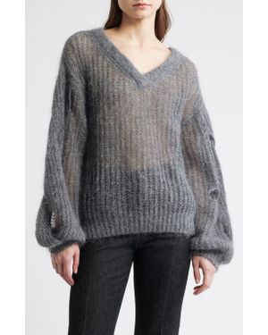 BOSS Fucinta V-Neck Sweater - Gray