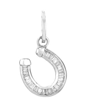 Adina Reyter Diamond Horseshoe Charm - Metallic