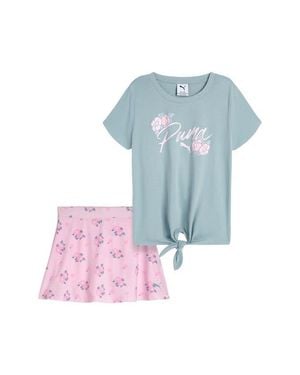 PUMA Kids' Logo Graphic T-Shirt & Skort - Blue
