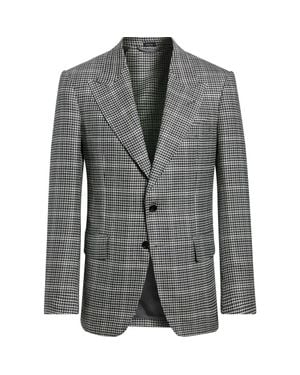 Tom Ford Shelton Single Breasted Wool Blend Sport Coat - Gray